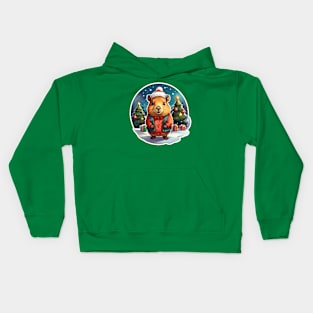 Capybara Christmas, Christmas Animals, Cute Adorable Funny Capybara Kids Hoodie